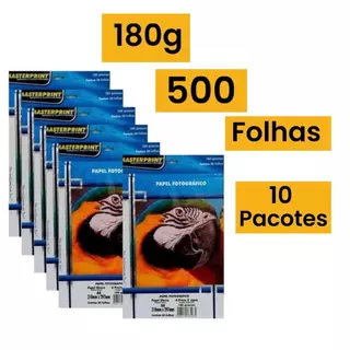 Papel Fotográfico 180g A4 500 folhas Glossy Brilhante à Prova D