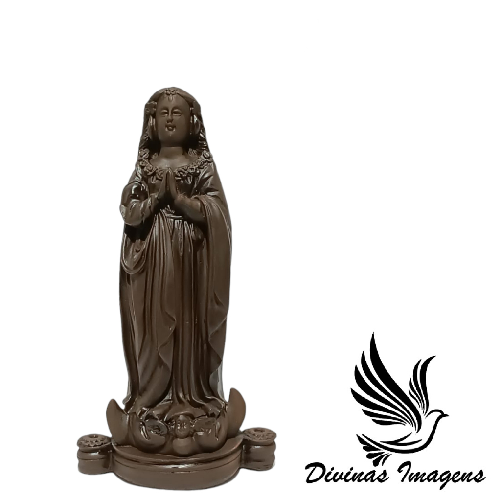 Imagem Nossa Senhora Aparecida Fac Símile Marrom Gesso Premium Pintada ...