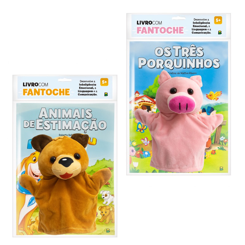 Kit livros com fantoches incriveis