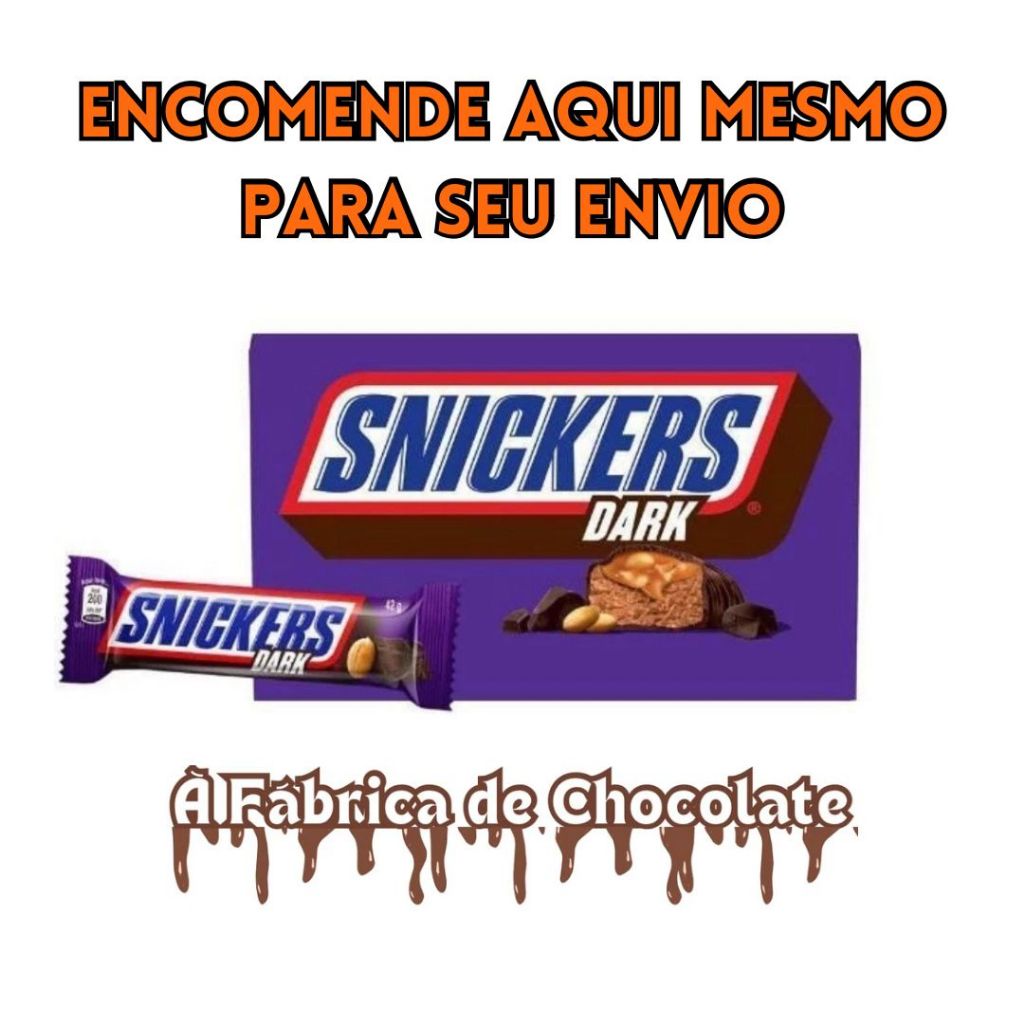 Caixa De Chocolate Snickers Original E Dark 20un 45g | Shopee Brasil