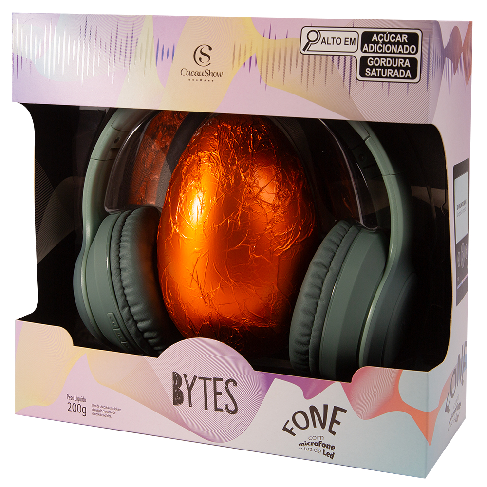 Ovo de Páscoa Cacau Show bytes com Fone de ouvido Bluetooth - Verde ...