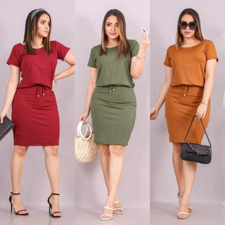 Kit 2 Vestidos Moda Secretária Plus Evangélico
