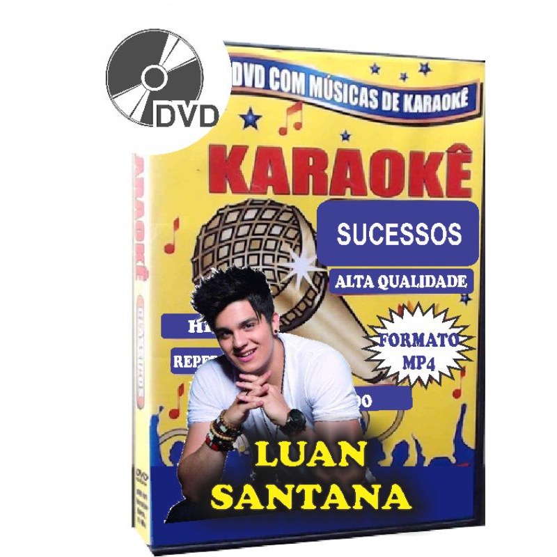 DVD MÚSICAS KARAOKÊ LUAN SANTANA EM FORMATO MP4 EXCELENTE QUALIDADE