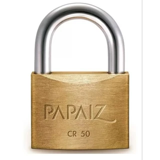 cadeado papaiz 50mm latão reforçado 2 chaves portão reforçado porteira