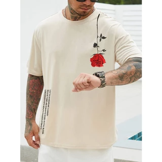 Camiseta Masculina Floral Manfinity T-shirt 100% Algodão