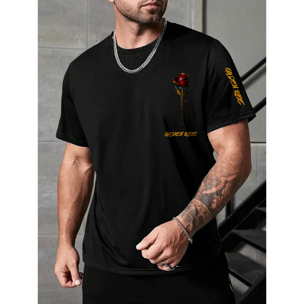 Camiseta Masculina Golden Flower Manfinity Camisa 100 Algodão T Shirt