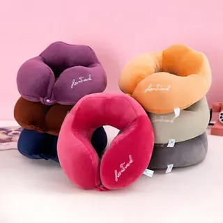 Almofada Pescoço Viagem Lisa Botão Suede Toque Macio - Corcunda de Camelo em Oferta na Shopee