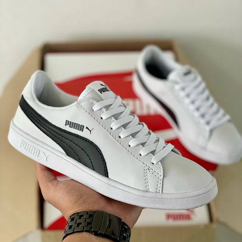 Tênis Puma Suede Smash 3 Masculino Feminino Casual Couro Branco Moda