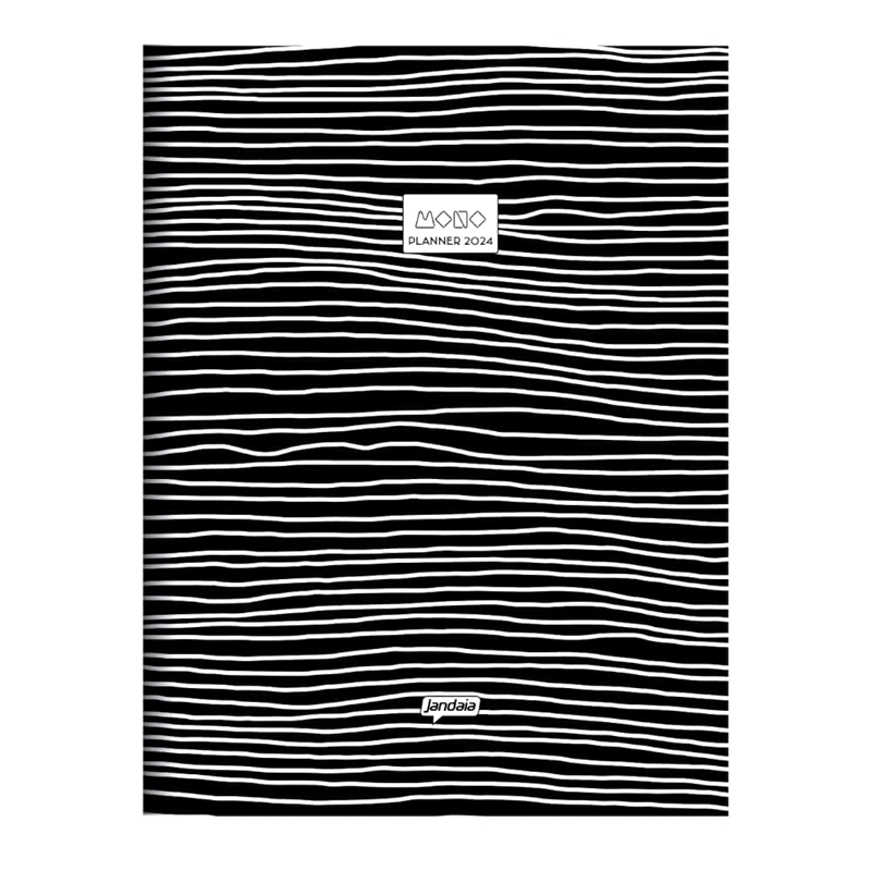 Agenda Planner Capa Flexivel Mensal 2024 Mono