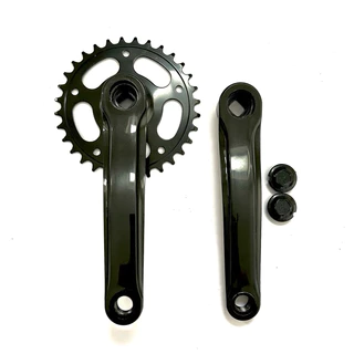 KIT Pedivela 170mm Bike NIPARTE De Aço C/Coroa Única 32D ponta quadrada na cor preta, 7V/8V/9V serve de várias marcas