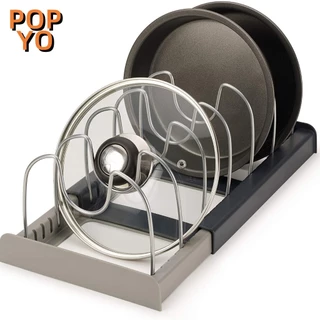 Aço inoxidável Suporte Organizador Expansível para Cozinha Escorredor de Pratos Panelas Tampas Porta Louças pode ser esticado e contraído