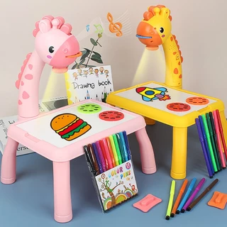 Mesa de pintura de projeção de bebê com música e luz