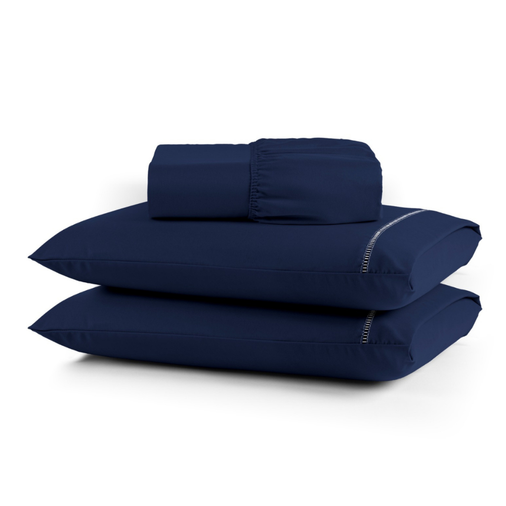 Jogo de Lençol 03 Peças 400 Fios Cama Casal Queen Micropercal Ponto Palito