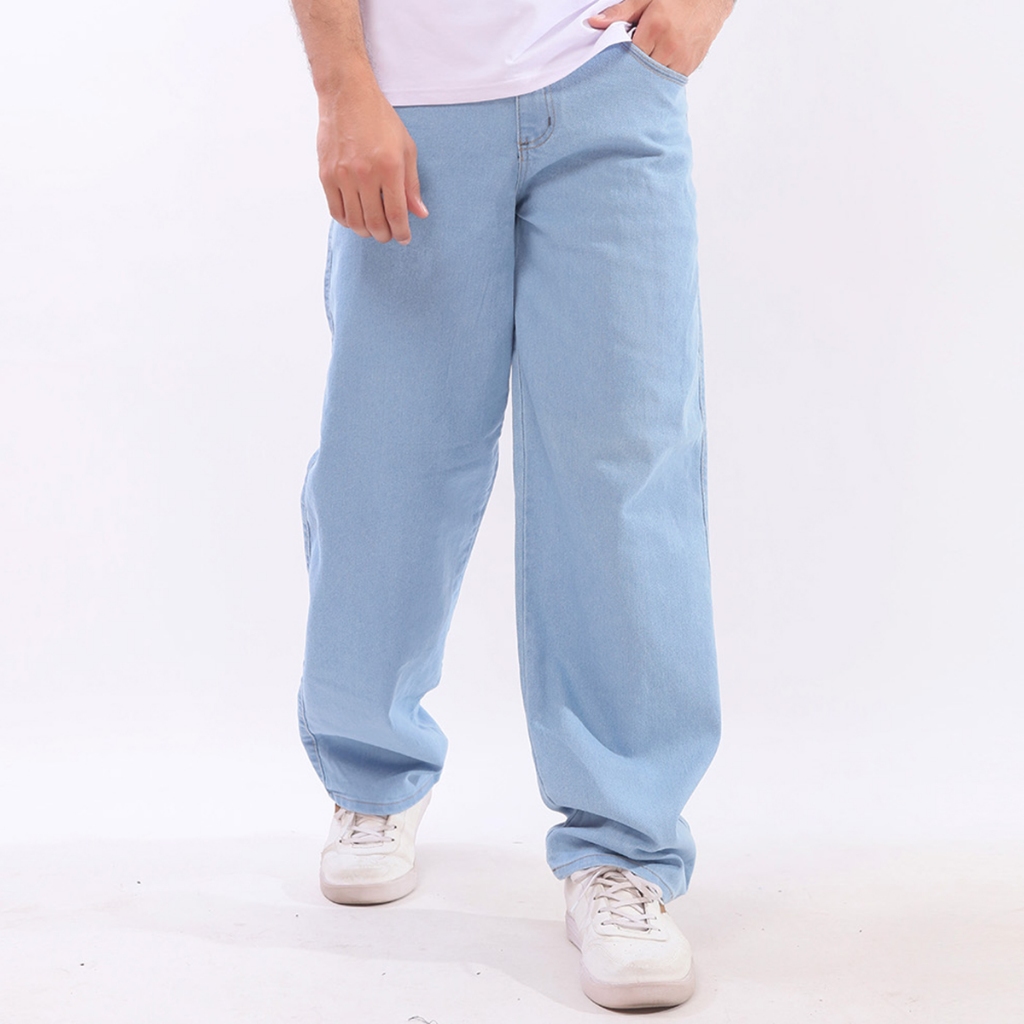 Calças Jeans Balão Boca Larga Masculina