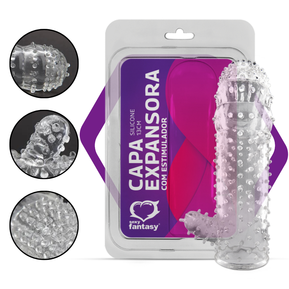 Capa Peniana Grossa Silicone Com Estimulador De Clitoris- Sexy Fantasy |  Sex Shop Produtos Adultos | Shopee Brasil