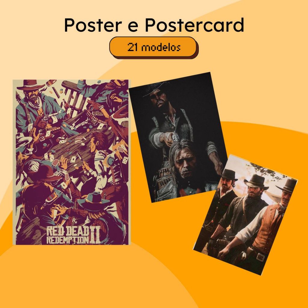 Red Dead Redemption 2 - poster e postercard, compre 3 e ganhe frete ...