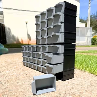 Conjunto Modular de Organizadores de Bancada com 48 Gavetas (Personalize seu Espaço de Trabalho)