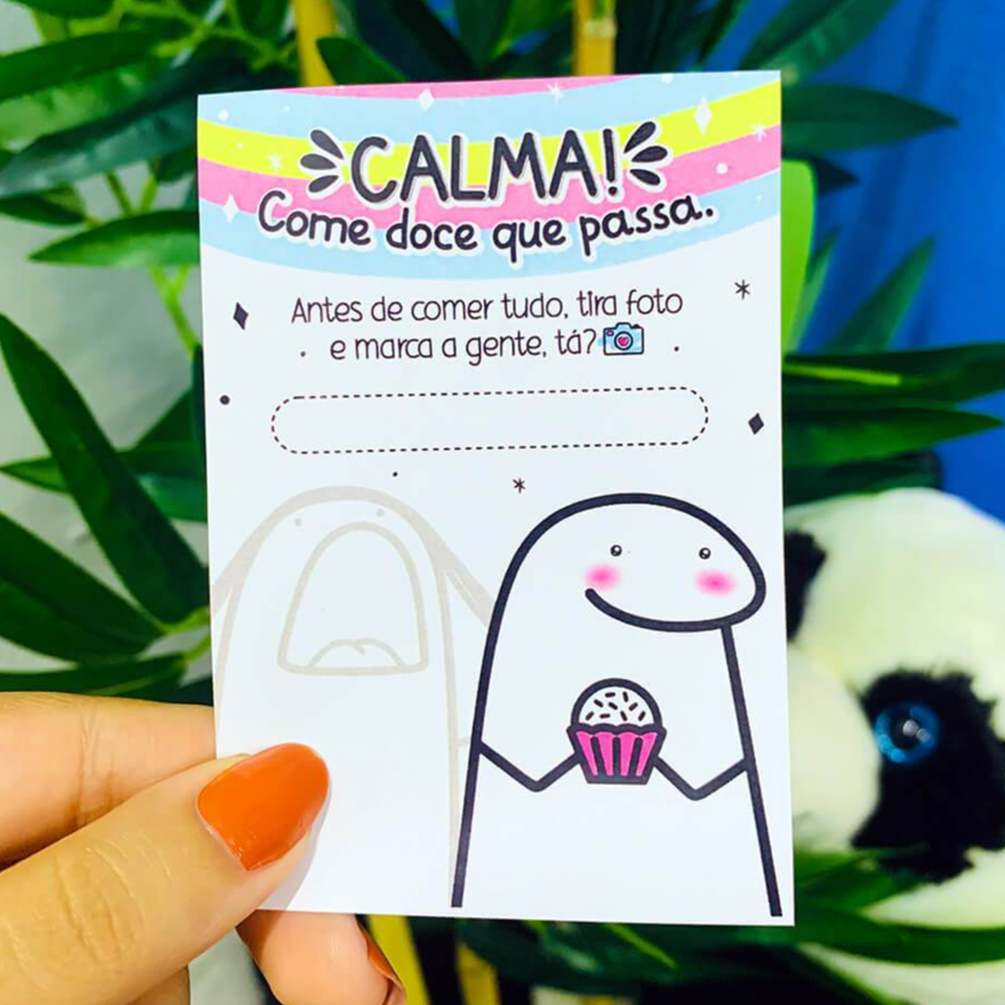 50 Panfletos de Agradecimento ao Cliente - Flork Confeitaria - 7x10 cm