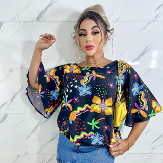 Blusa estampada best sale feminina 2019