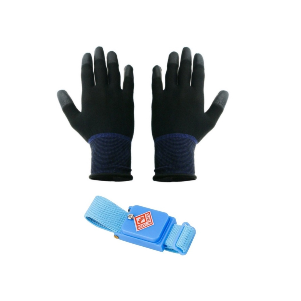 Kit Luva + Pulseira Antiestática ESD Profissional