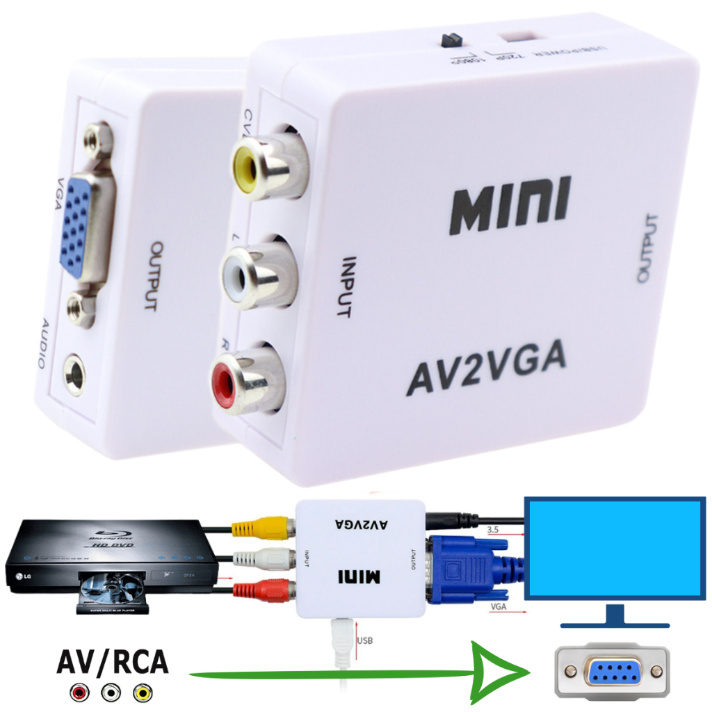 A Rca Av Convertidor De Vga A Av Audio Conversor Rca A Vga Rca