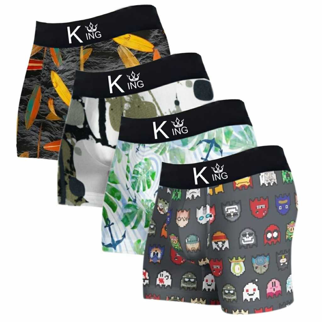 kit 4 cuecas OKING box boxer adulto