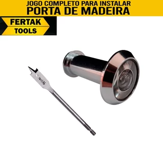 Visor para porta Olho Mágico Madeira Portão + Broca Chata para porta de madeira Envio em 24h