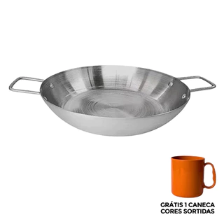 Frigideira Pergaminho Média Alumínio Polida 22cm 1300ml GOURMET GRÁTIS CANECA 450ML FGG-04-27