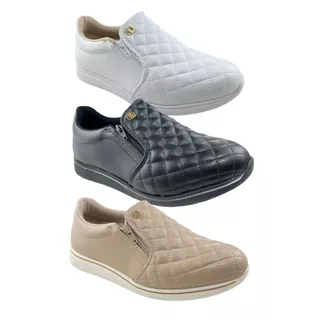 Tenis Feminino Modare Esporão Fascite Slip on Com Ziper Ultraconforto 7358224