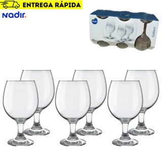 Jogo 6 Taças Copo Agua Vinho Vidro Gallant 320ml - Nadir