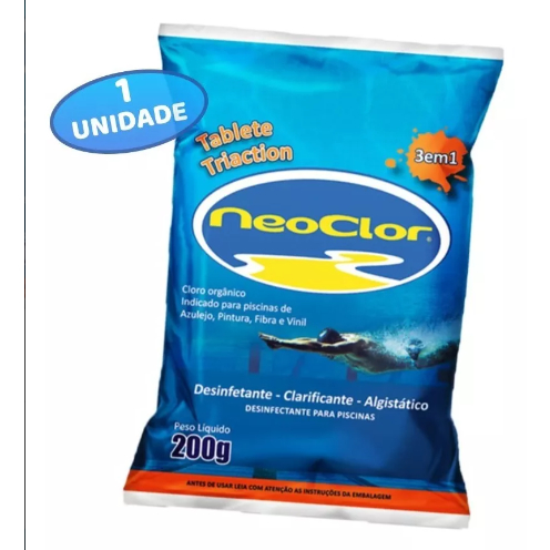kit com 10 Tablete De Cloro Neoclor Tri Ação Tratamento Piscinas ...