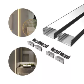 Led Perfil Aluminio Luz Na Casa 6 Unidades