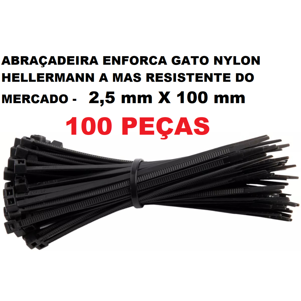 Abraçadeira Enforca Gato 100 Peças 2,5 mm X 100 mm