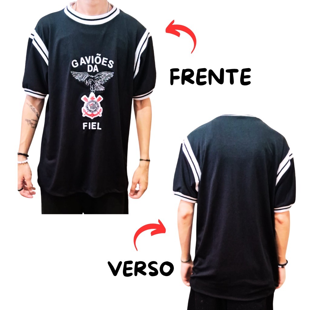Camisa Masculina Da GAVIÕES - Torcida CORINTHIANSS TIMÃO - Melhor Preço Pronta Entrega