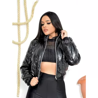 Jaqueta puffer com espuma e ziper emma moda inverno tendencia balada Lancamento 2024