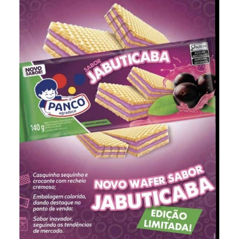 kit 10 Wafer Panco Jabuticaba 140 Gr LANÇAMENTO