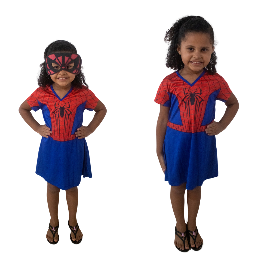 Roupa Infantil Fantasia Aniversário Mulher Aranha Menina | Shopee Brasil