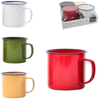 Jogo de Caneca Lisa Esmaltada Agata 4 Peças Colors 100ML