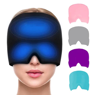 Touca Chapéu Alívio De Migraína Gel Terapêutico Quente Frio Gelo Envoltório Anti Estresse Dor Cabeça Enxaquecas Máscara De Olhos