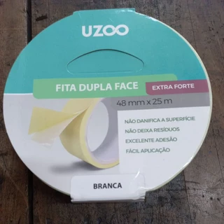 FITA DUPLA FACE PARA PISOS 48 mm x 25 m , EXTRA FORTE , BRANCA OU TRANSPARENTE