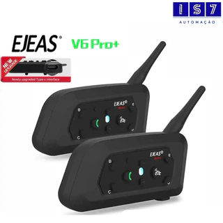 Par Intercomunicador V6 EJEAS PRO+ Versão Atualizada Capacete Moto Bluetooth
