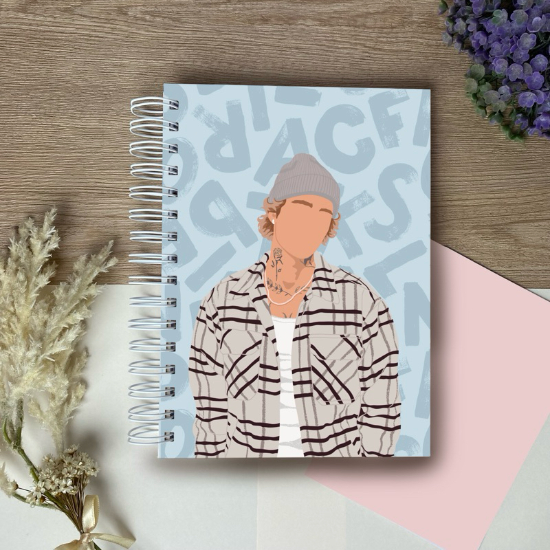 Caderno A5 (14,8 x 21cm) - Justin Bieber / Azul