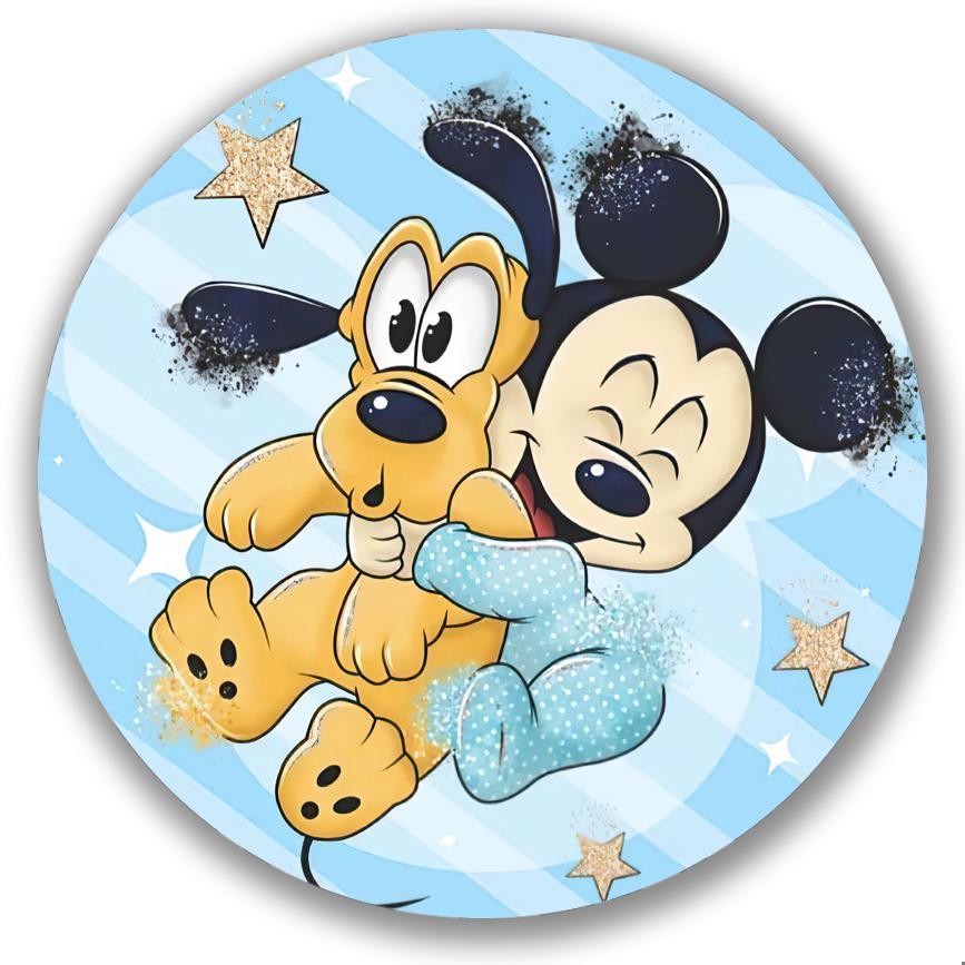 Painel Redondo Tematico Mickey Mouse Miquei Rato Disnei Decoração ...