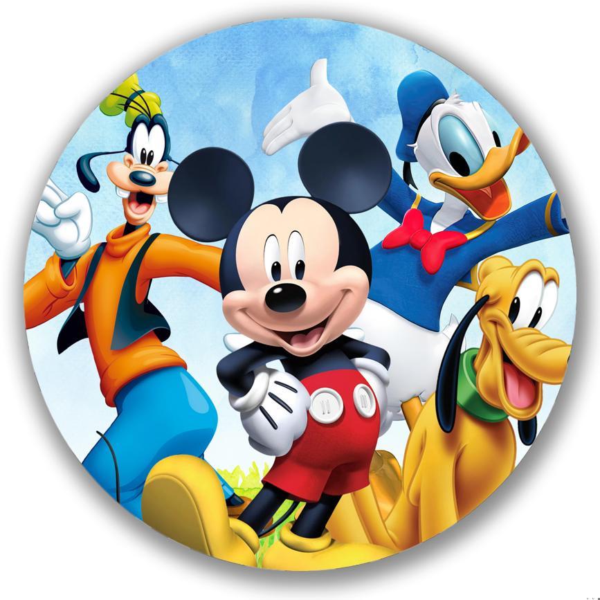 Painel Redondo Tematico Mickey Mouse Miquei Rato Disnei Decoração ...