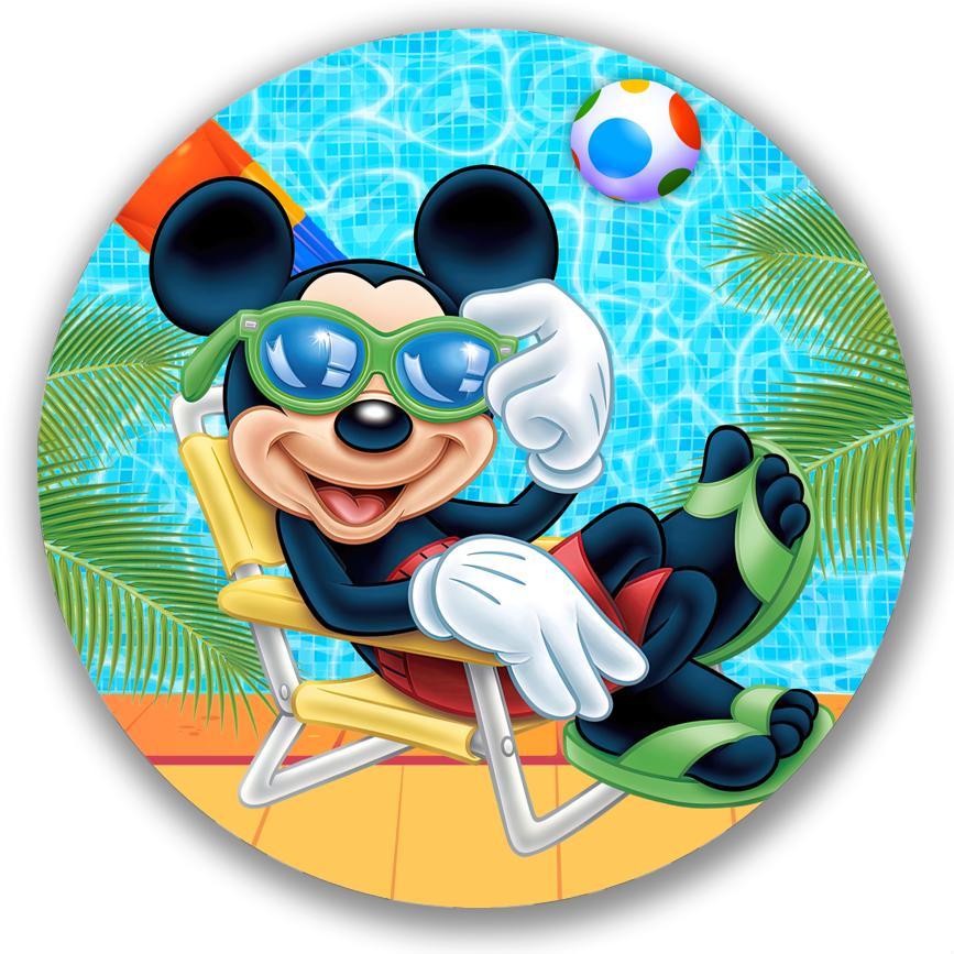 Painel Redondo Tematico Mickey Mouse Miquei Rato Disnei Decoração ...