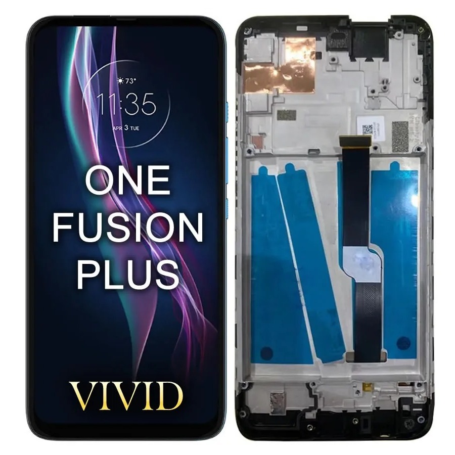 Tela LCD Display para Motorola Moto One Fusion Plus Vivid Com Aro ...