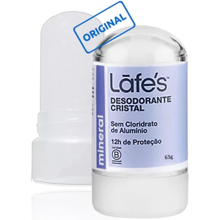 Lafes Desodorante Cristal Natural vegano Stick 63g pedra sal sem cheiro alumínio parabenos perfume