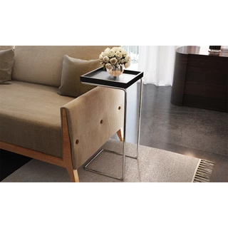 Mesa De Canto Sofá Base Prata Anny Apoio Lateral 68cm