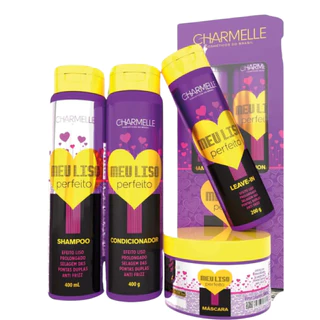 KIT CAPILAR MEU LISO PERFEITO ANTI FRIZZ - 4 ITENS CHARMELLE