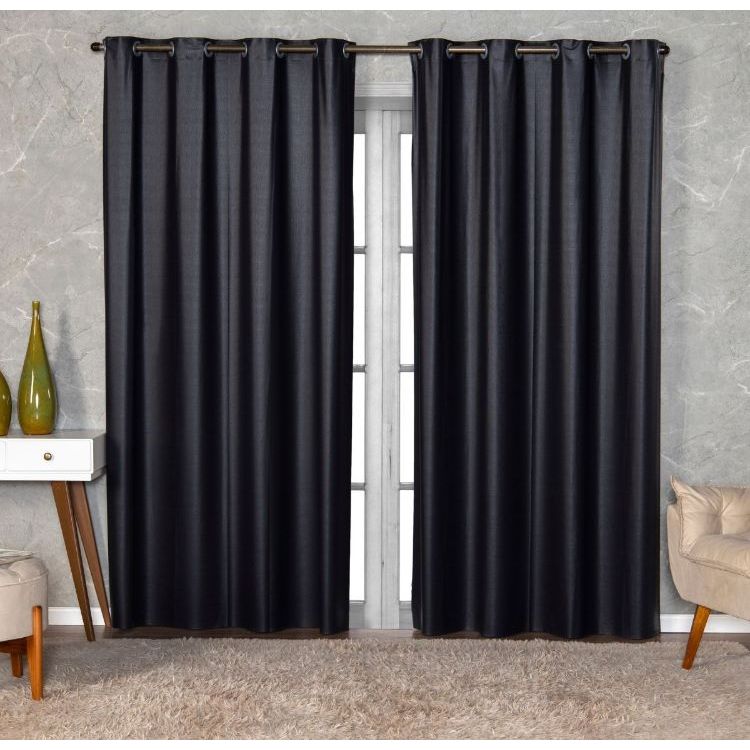 Cortina Blackout Quarto Pvc Corta Luz 2,80m X 2,30m Cor Prateado Janela Blecaute Sala Porta
